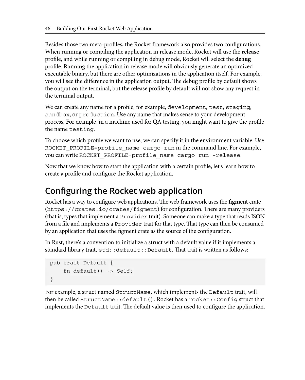 Configuring the Rocket web application