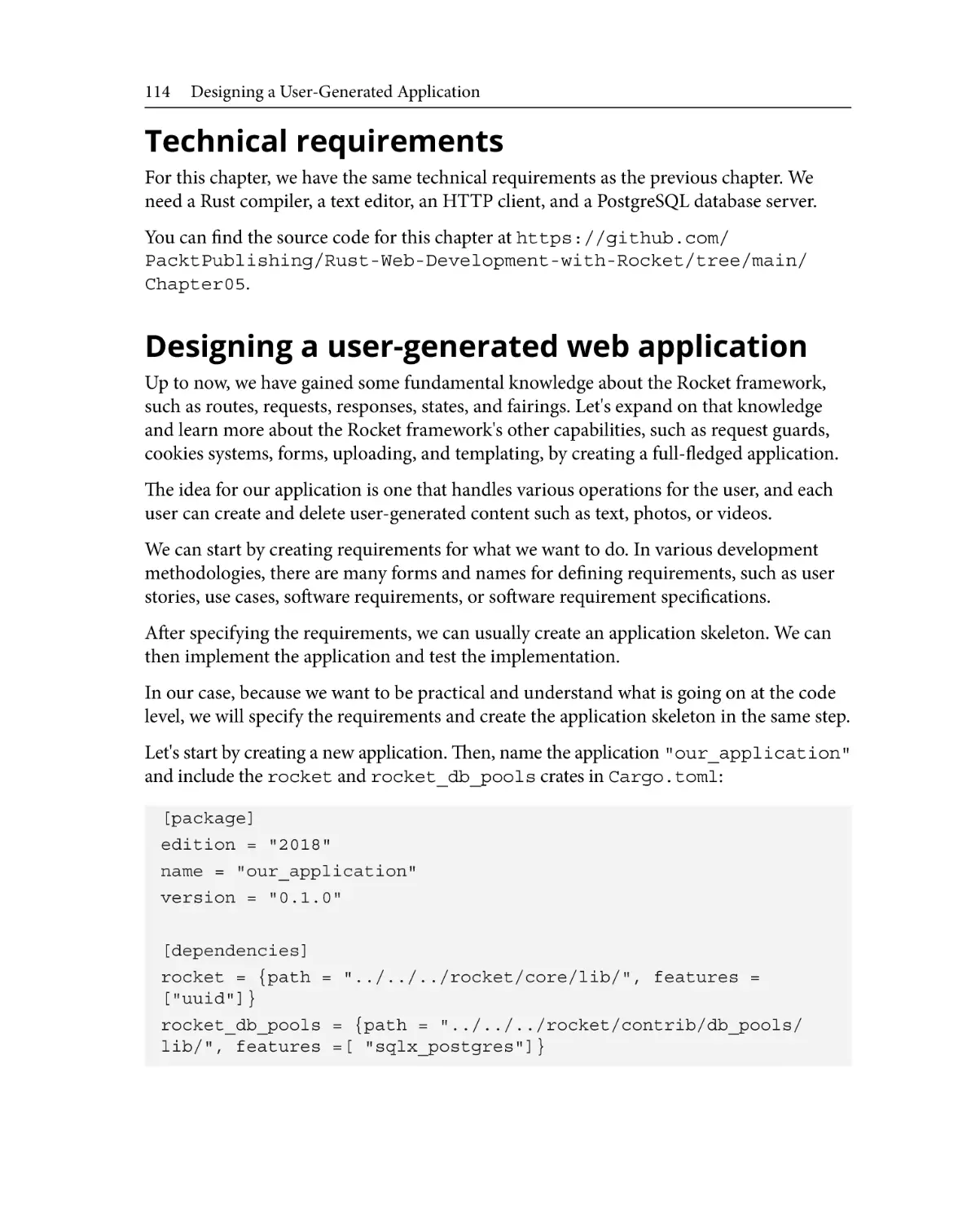 Technical requirements
Designing a user-generated web application