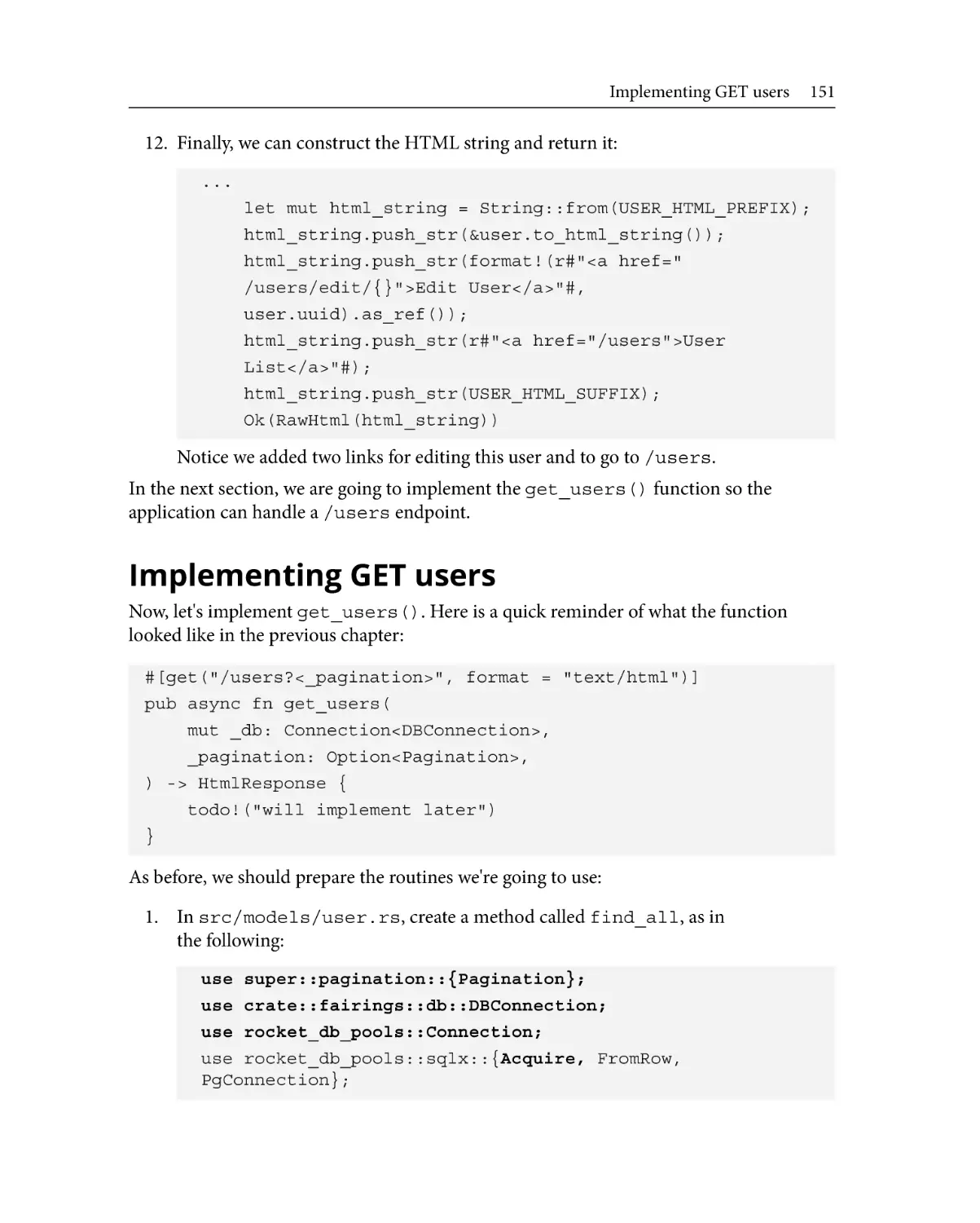 Implementing GET users