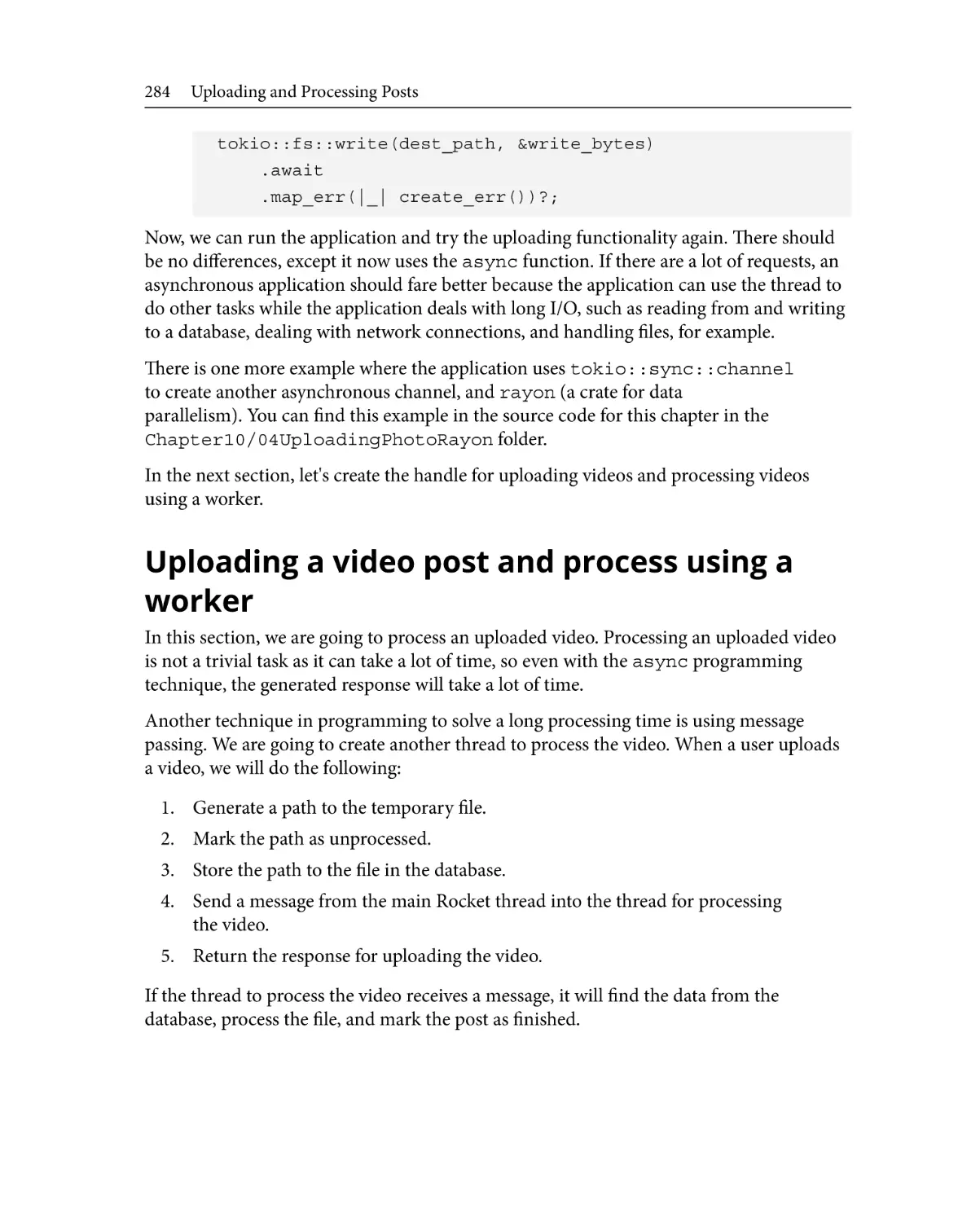Uploading a video post and process using a worker