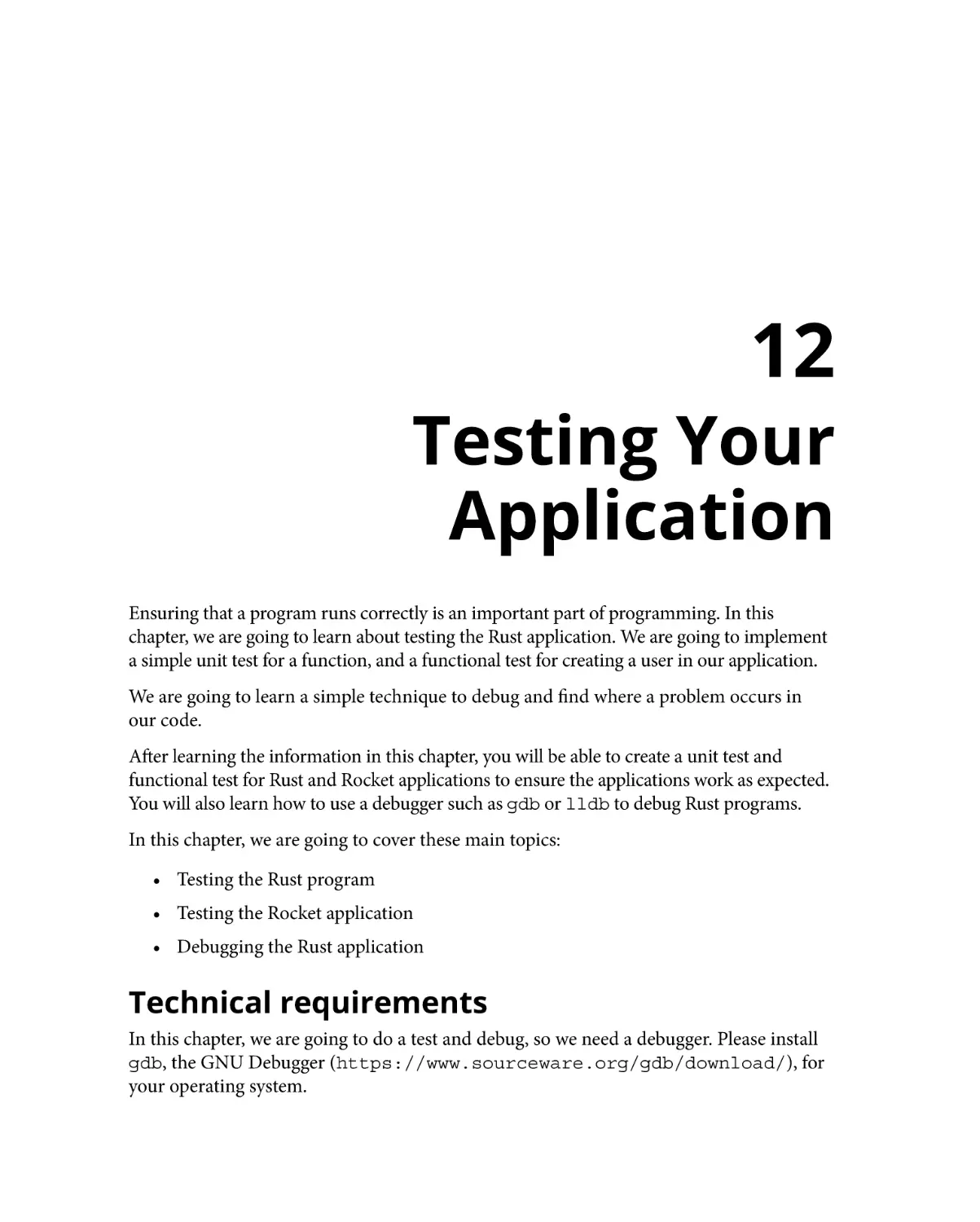 Chapter 12
Technical requirements
