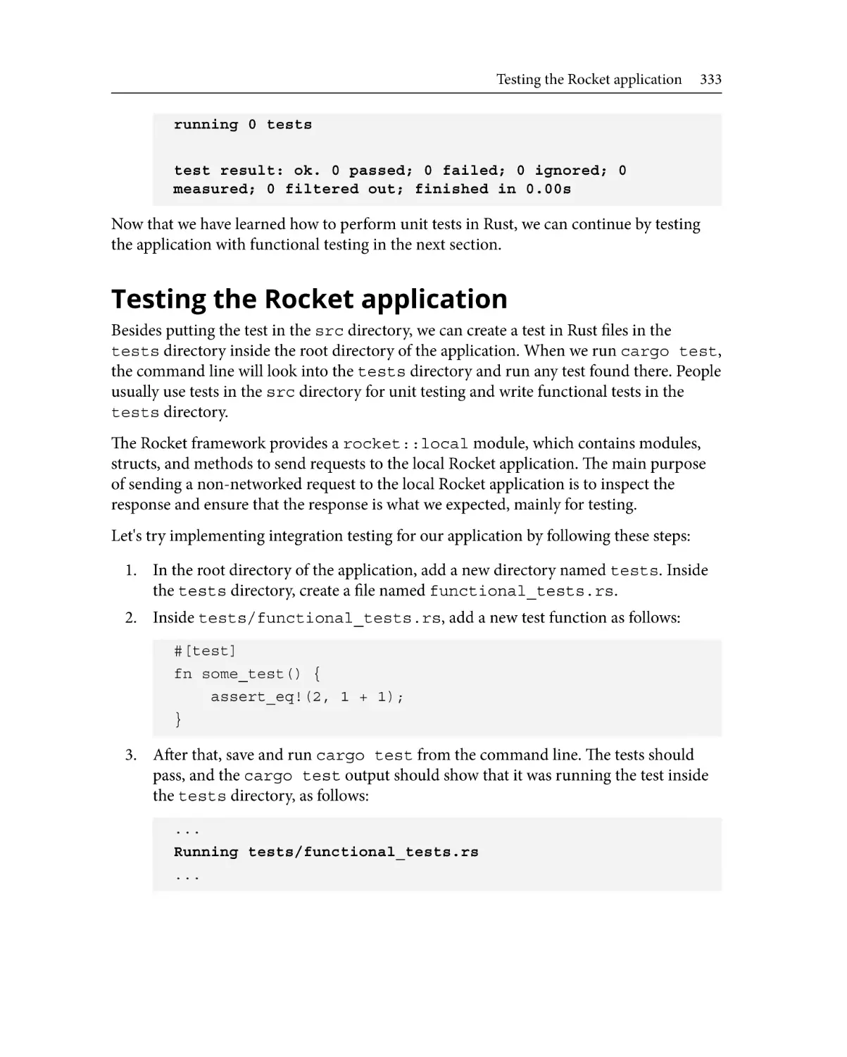 Testing the Rocket application