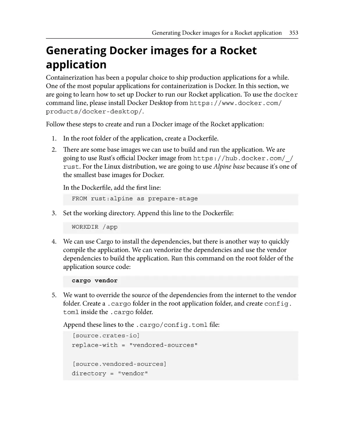 Generating Docker images for a Rocket application