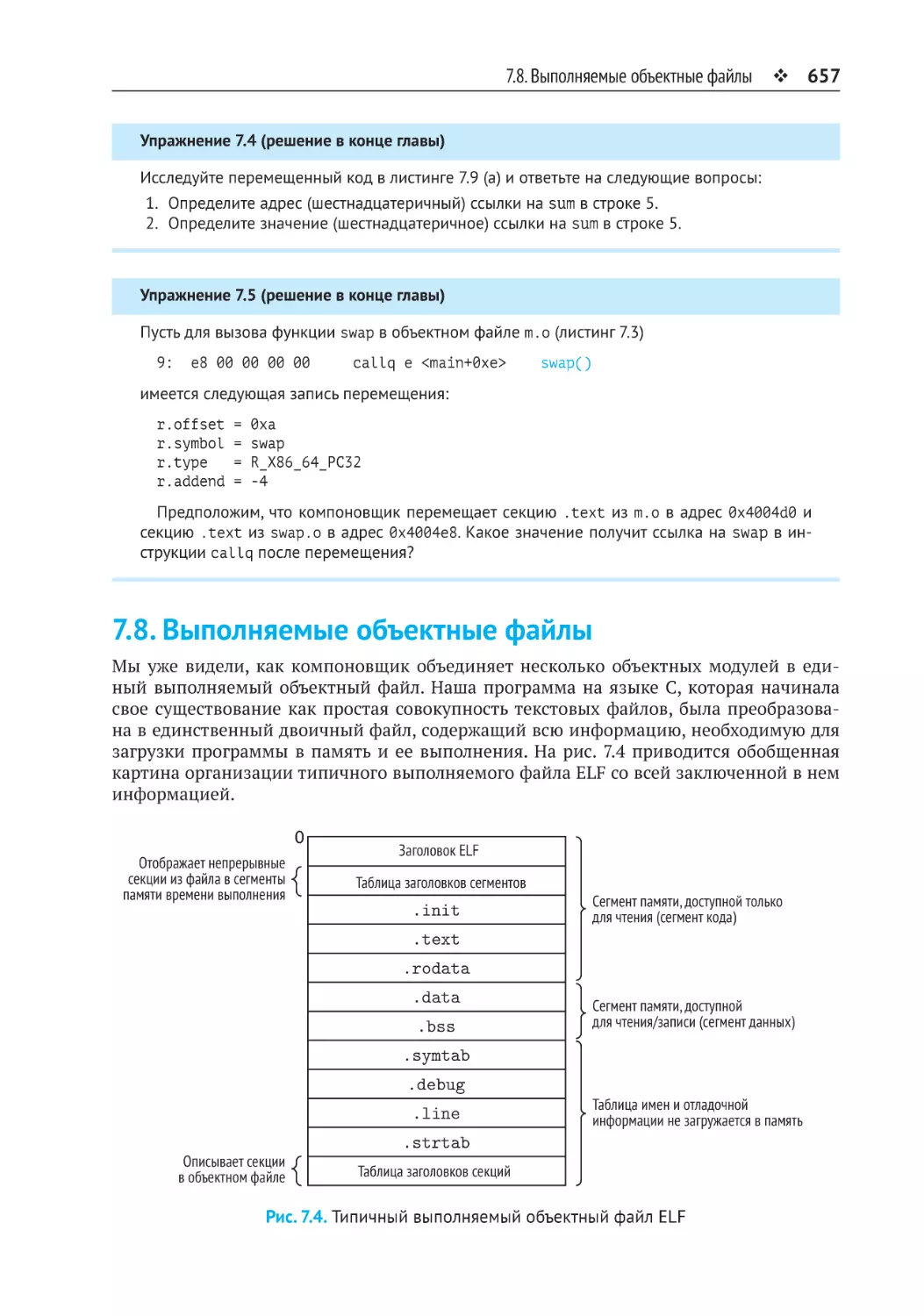 7.8. Выполняемые объектные файлы