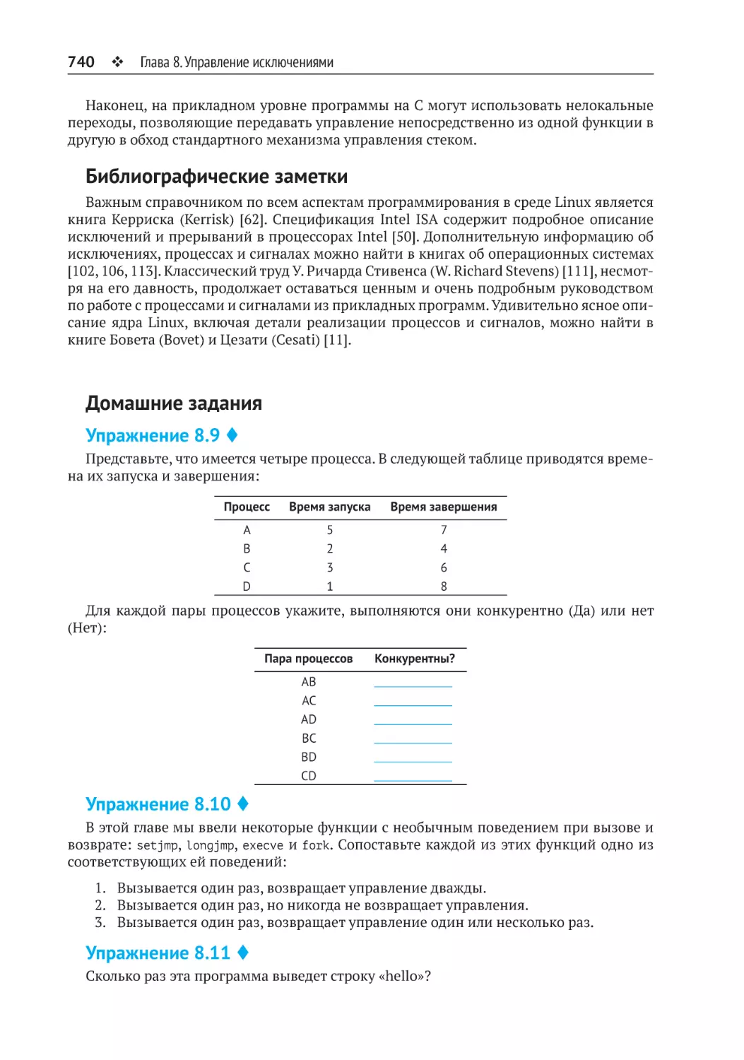 Библиографические заметки
Домашние задания