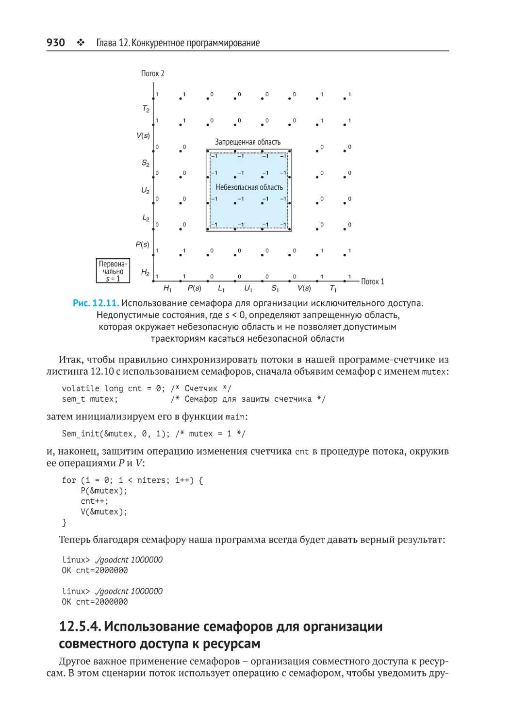 12.5.4. Использование семафоров для организации совместного доступа к ресурсам