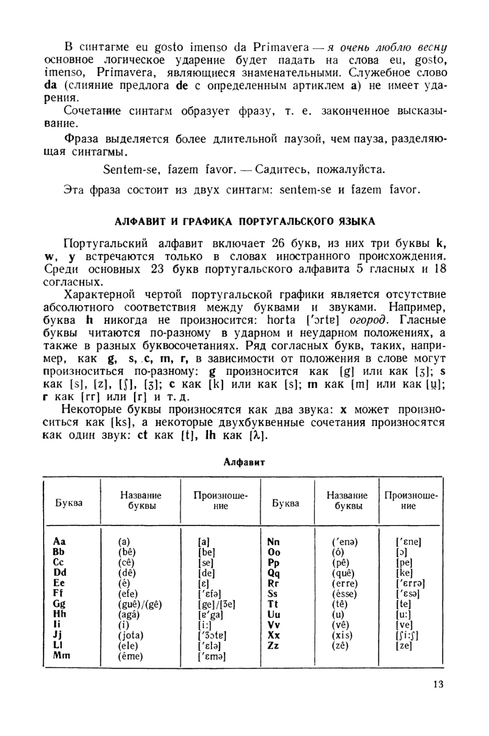 Алфавит и графика португальского языка