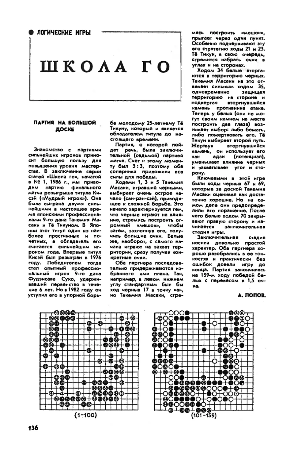 А. ПОПОВ — Школа го