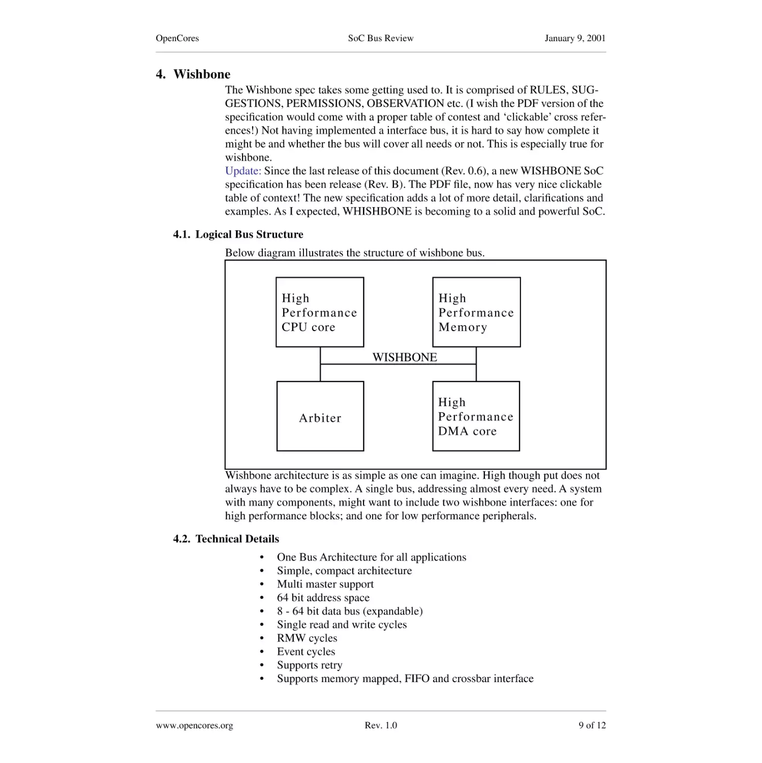 4. Wishbone
4.1. Logical Bus Structure
4.2. Technical Details