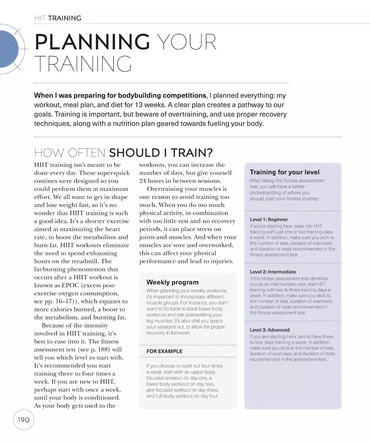 Planning your training