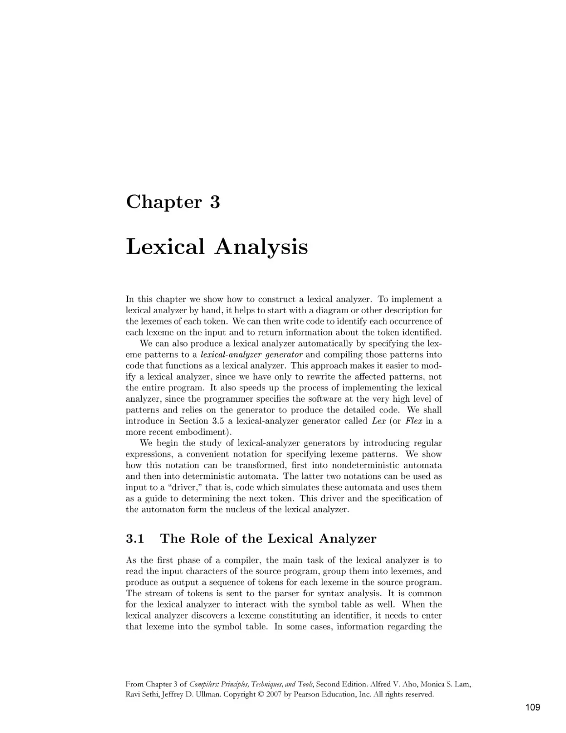 Chapter 3. Lexical Analysis