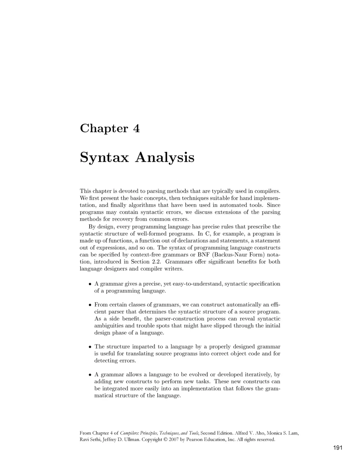 Chapter 4. Syntax Analysis