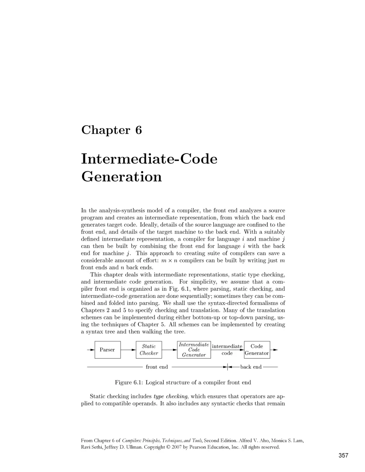 Chapter 6. Intermediate-Code Generation