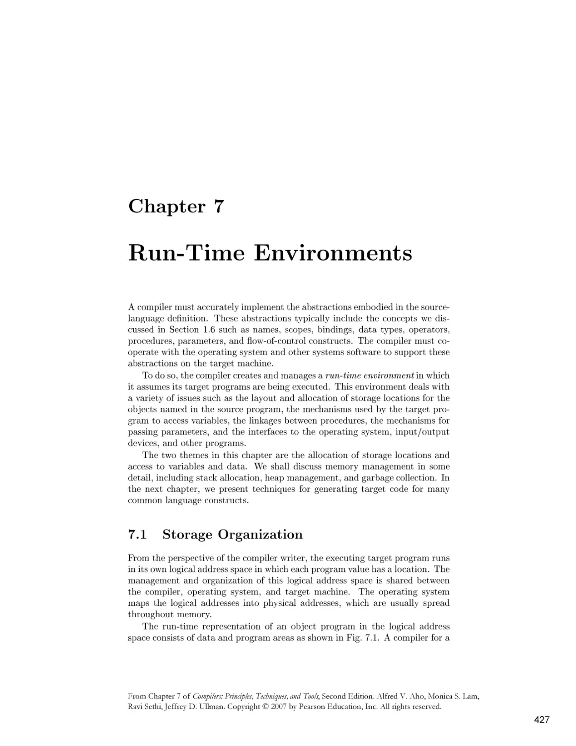 Chapter 7. Run-Time Environments