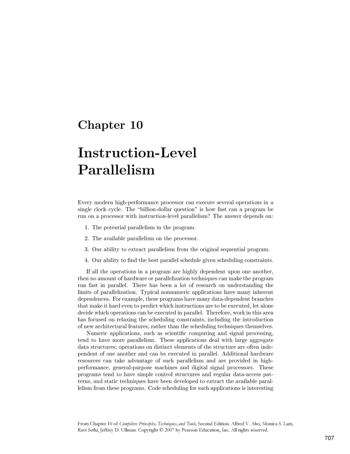 Chapter 10. Instruction-Level Parallelism