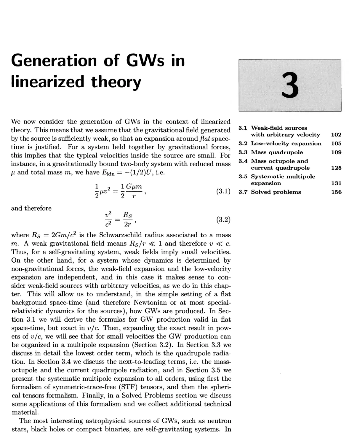 3 Generation of GWs in linearized theory 101