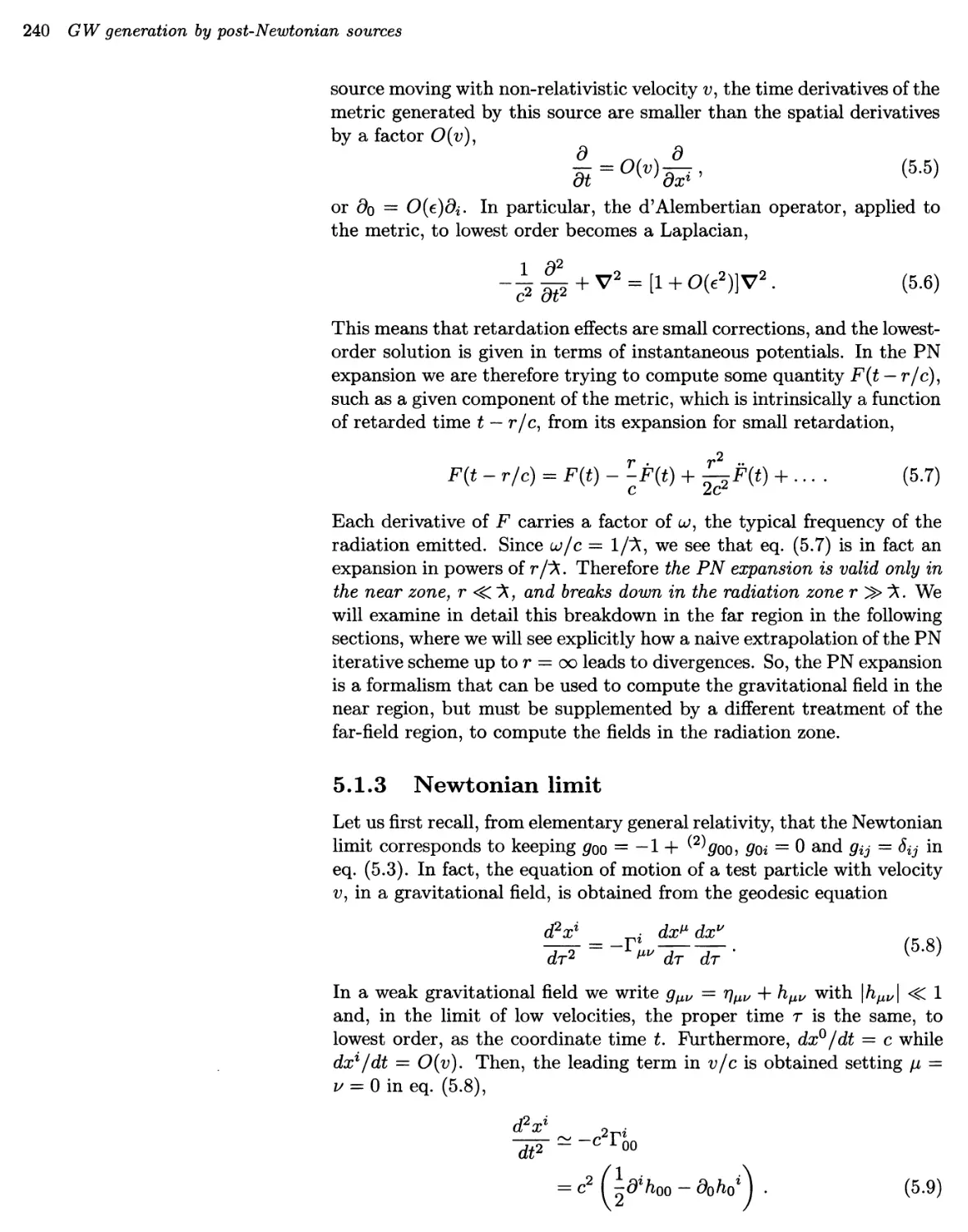 5.1.3 Newtonian limit 240
