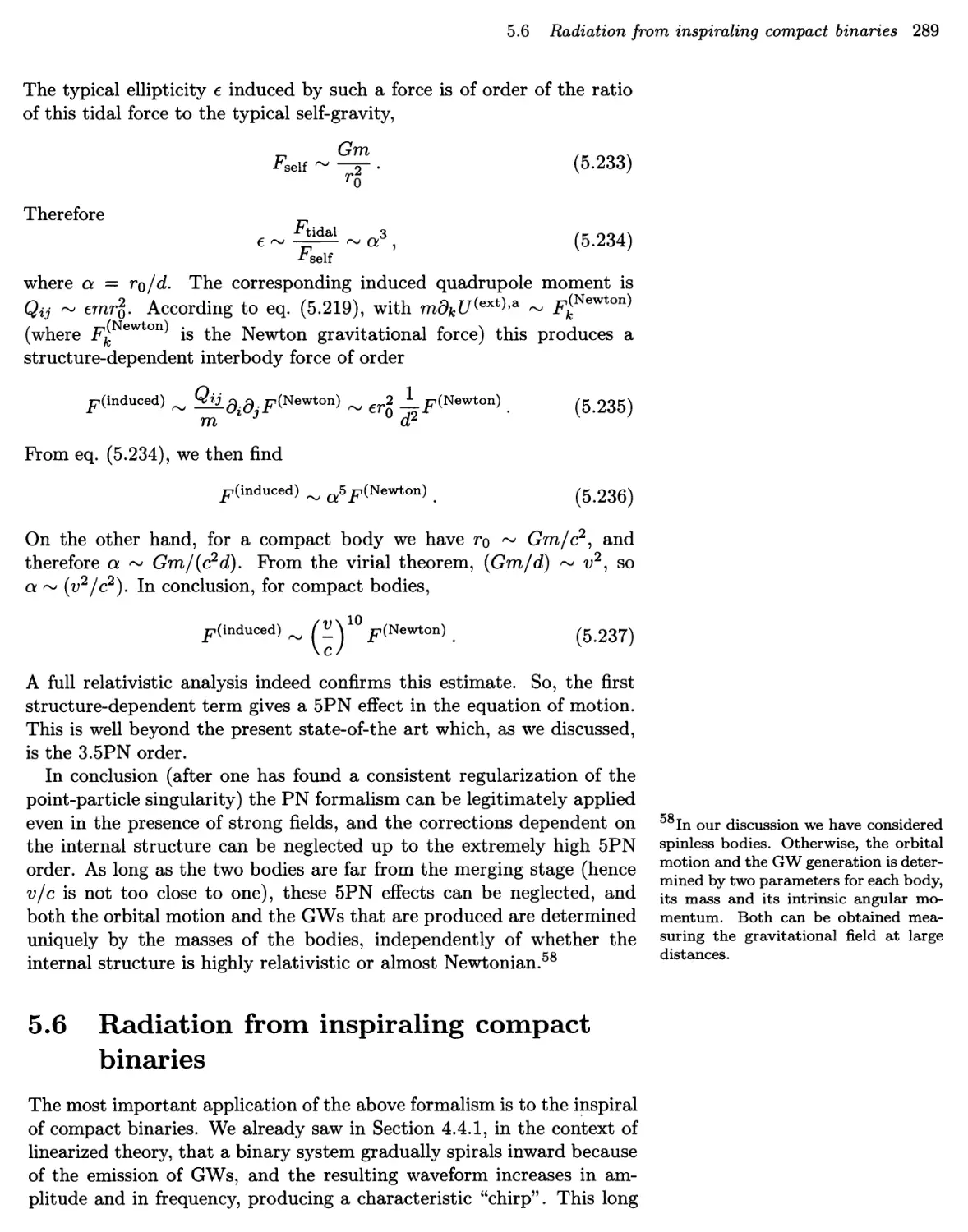 5.6 Radiation from inspiraling compact binaries 289