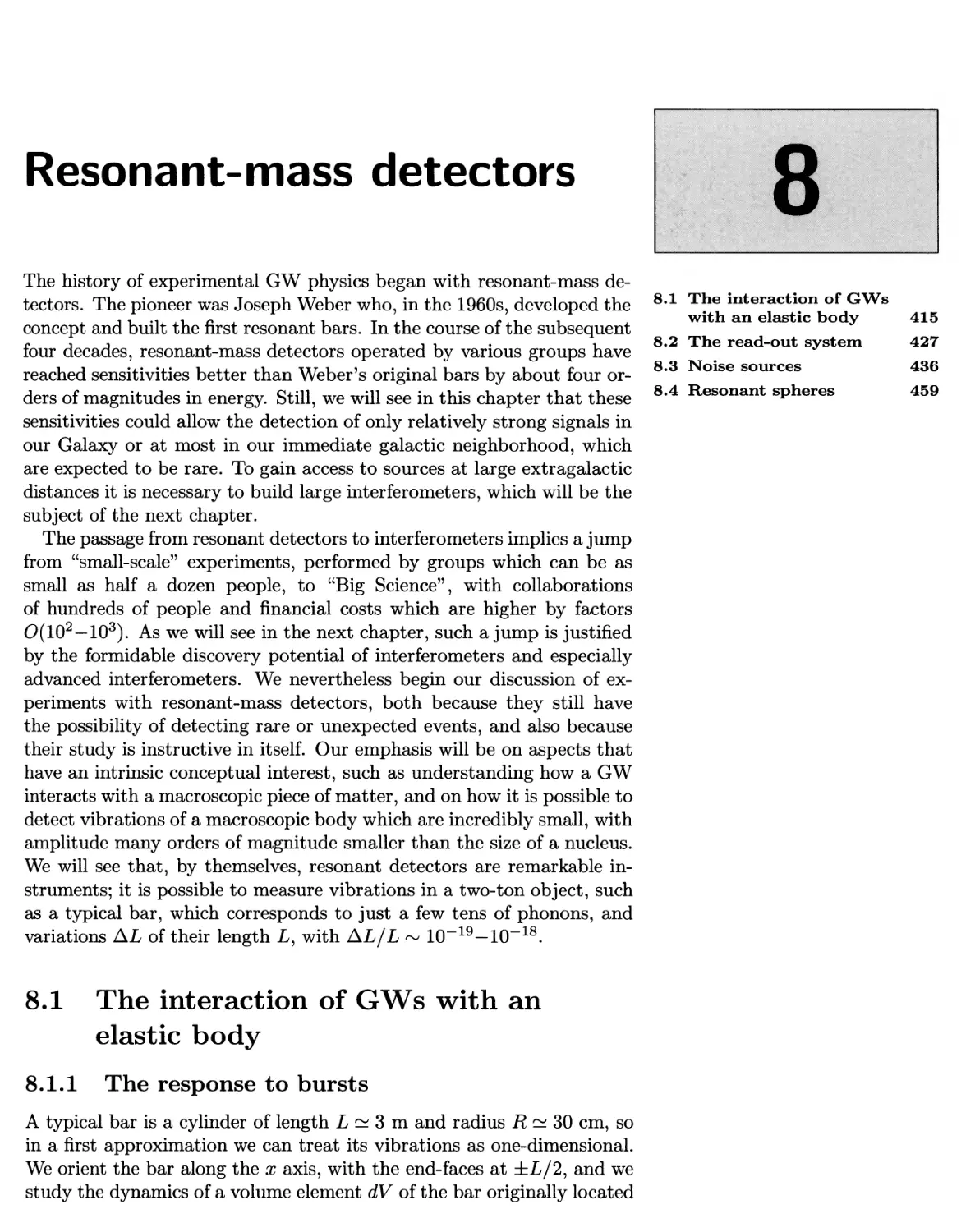 8 Resonant-mass detectors 415