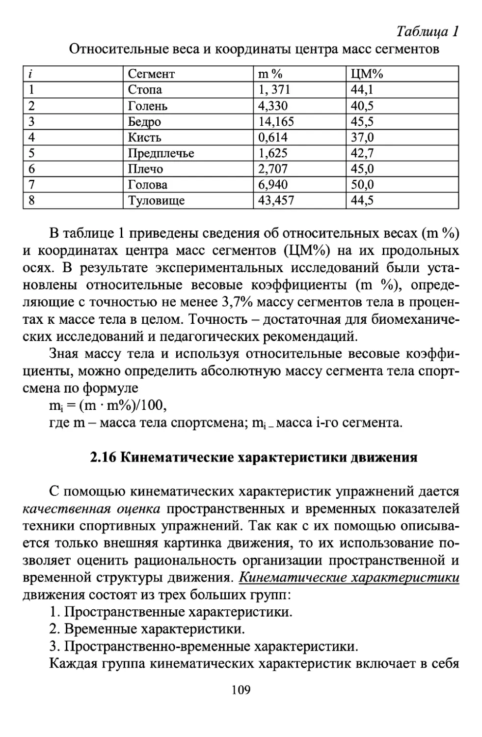 2.16 Кинематические характеристики движения