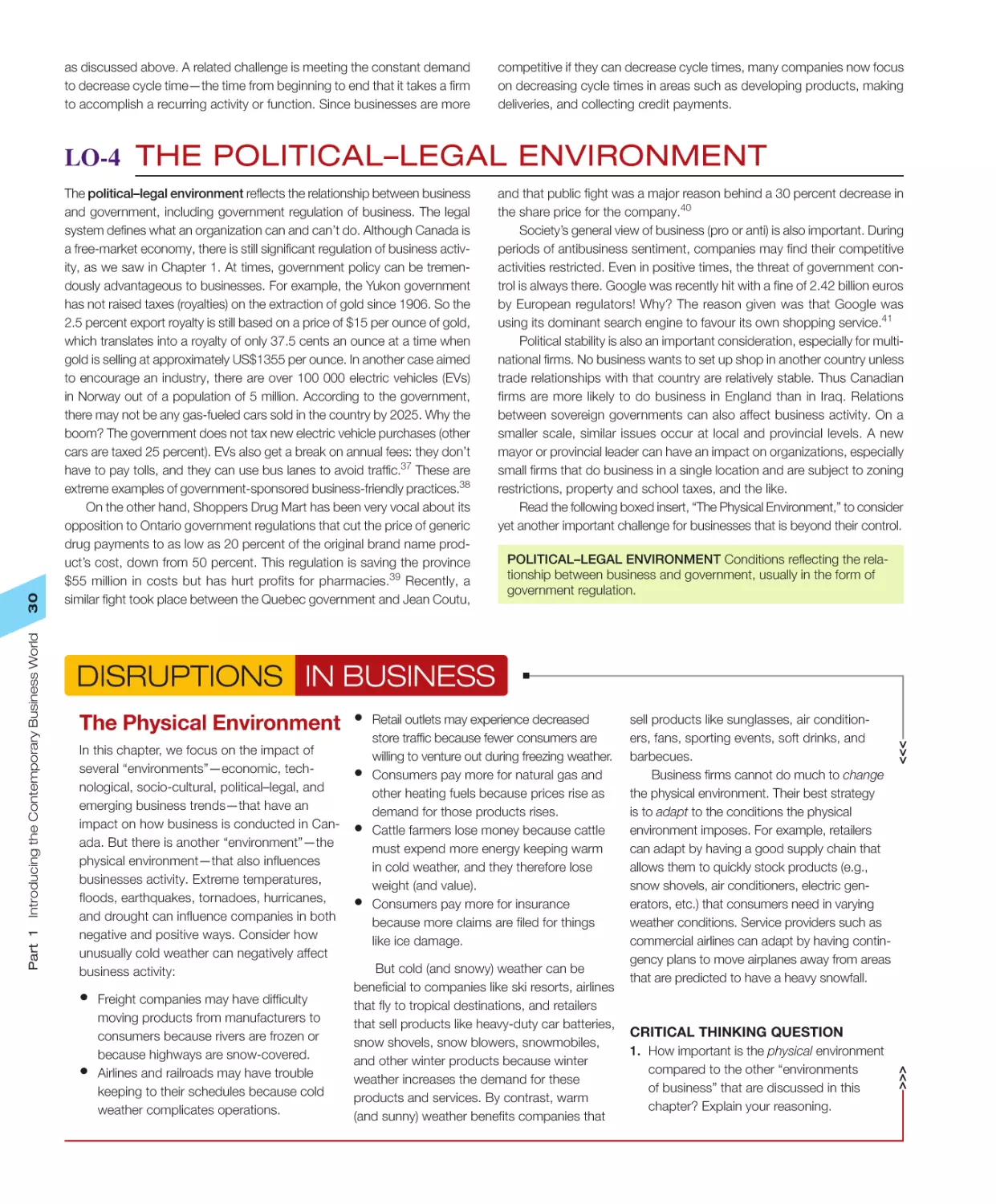 LO‐4 The Political–Legal Environment