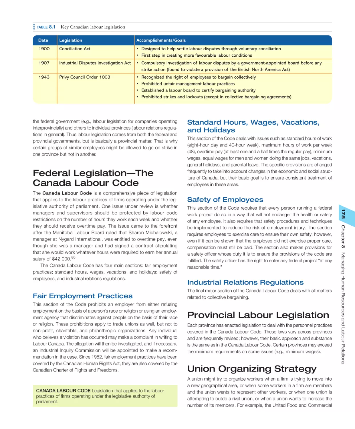 Provincial Labour Legislation
Union Organizing Strategy