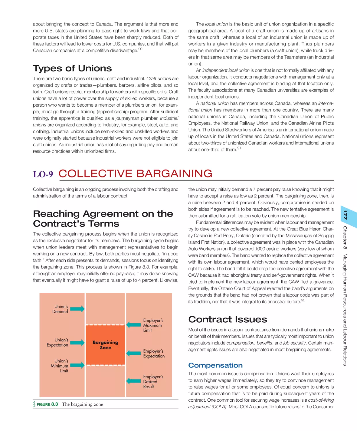 Types of Unions
LO‐9 Collective Bargaining
Contract Issues