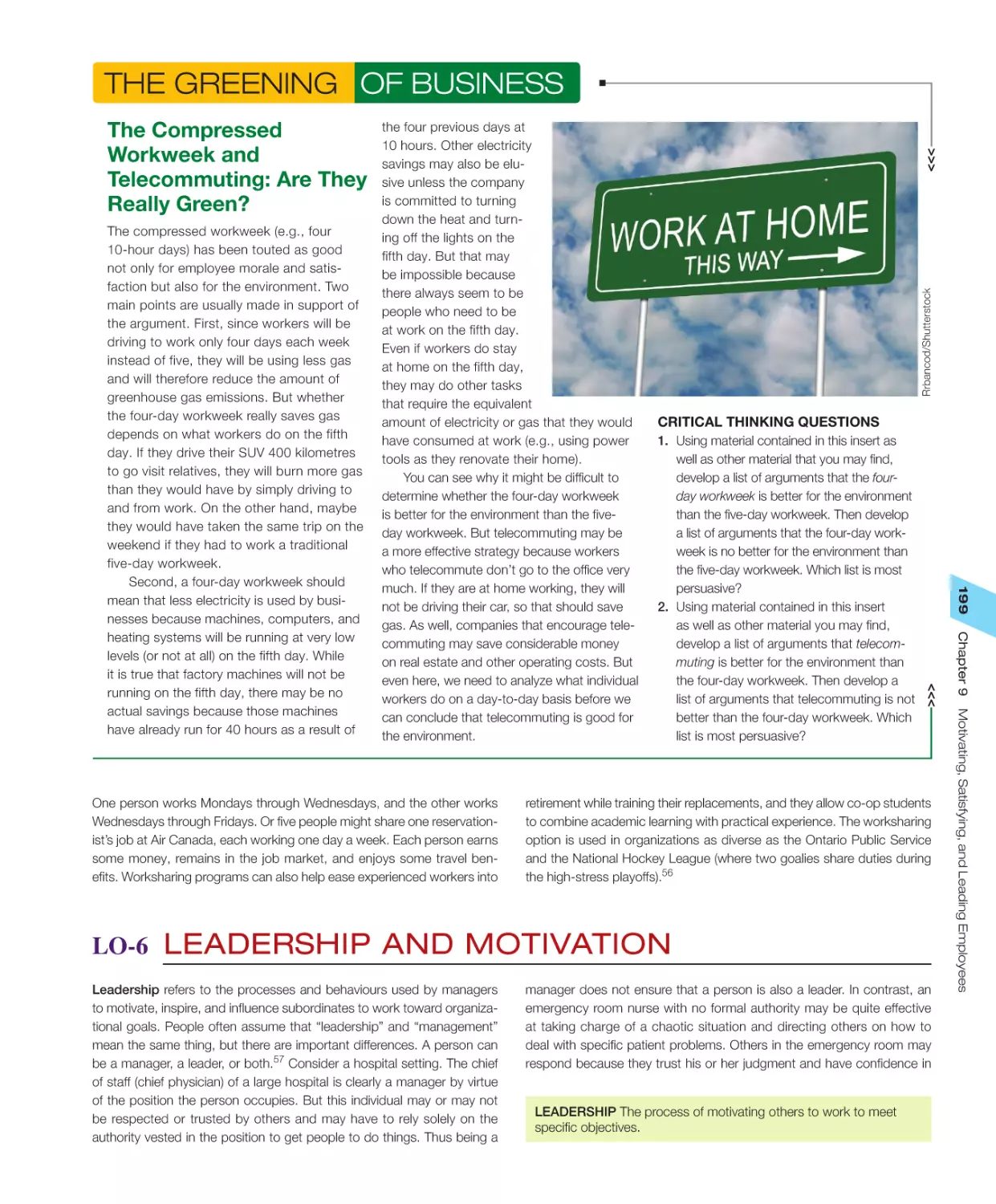 LO‐6 Leadership and Motivation