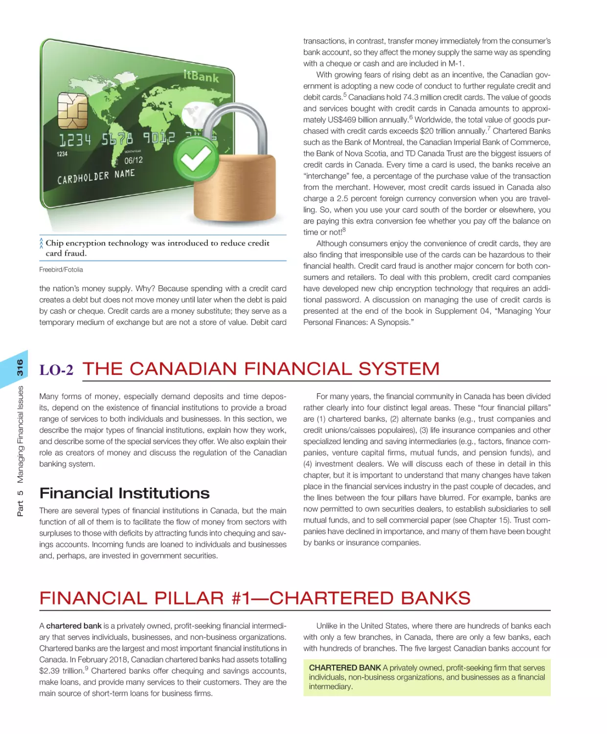 LO‐2 The Canadian Financial System
Financial Pillar #1—Chartered Banks