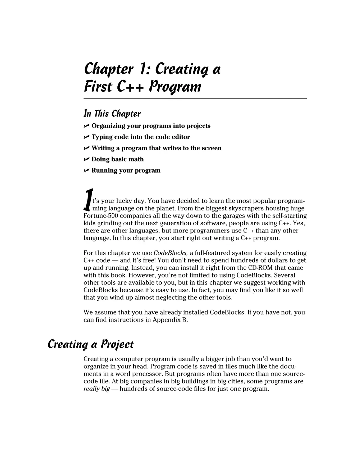 Chapter 1
Creating a Project