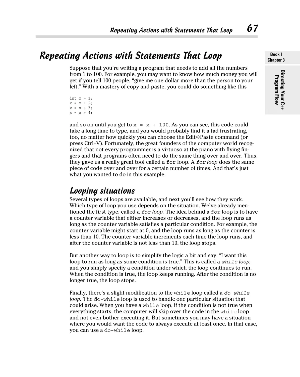 Repeating Actions with Statements That Loop