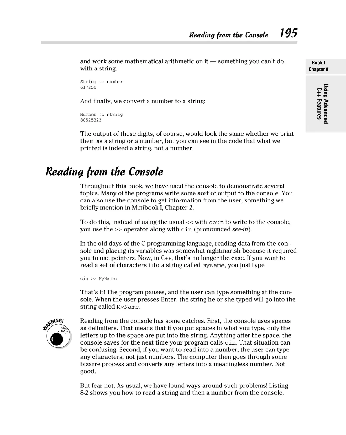 Reading from the Console