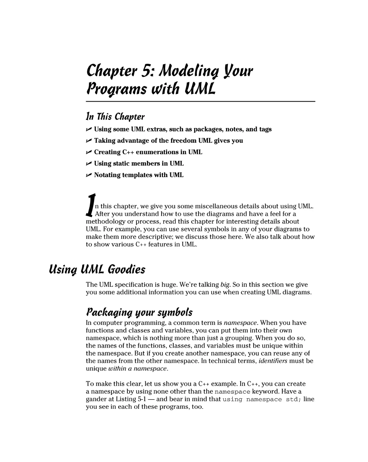 Chapter 5
Using UML Goodies