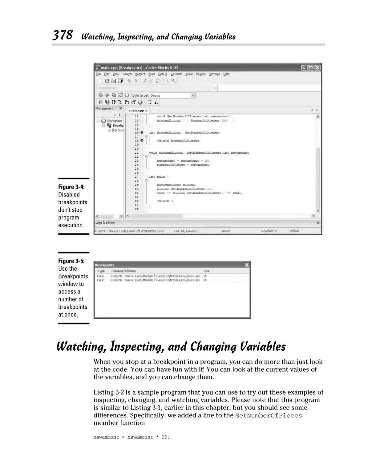 Watching, Inspecting, and Changing Variables