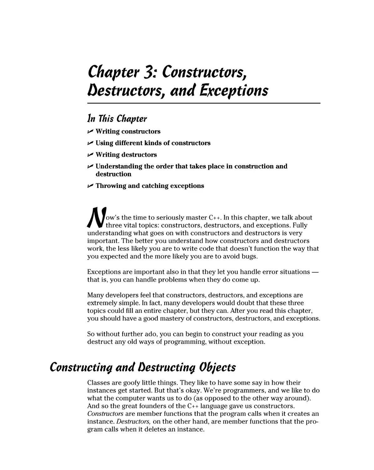 Chapter 3
Constructing and Destructing Objects