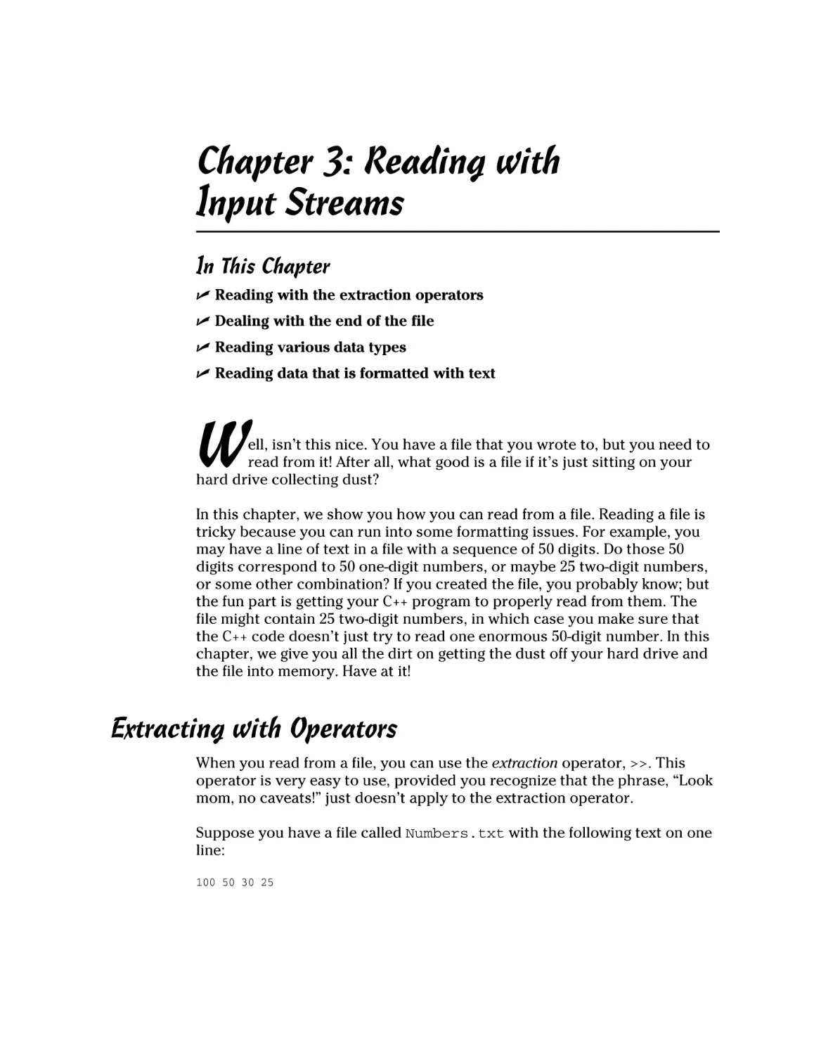 Chapter 3
Extracting with Operators