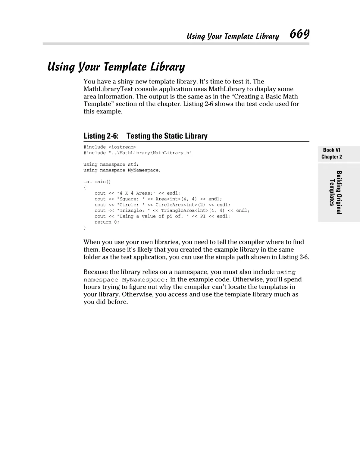 Using Your Template Library