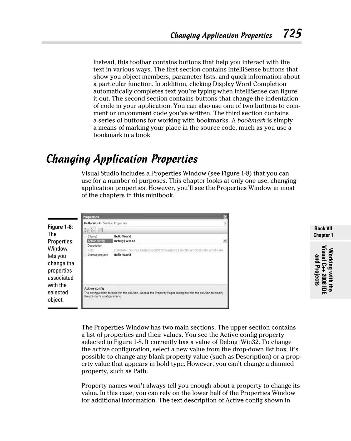 Changing Application Properties
