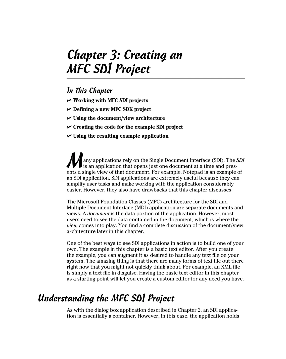 Chapter 3
Understanding the MFC SDI Project