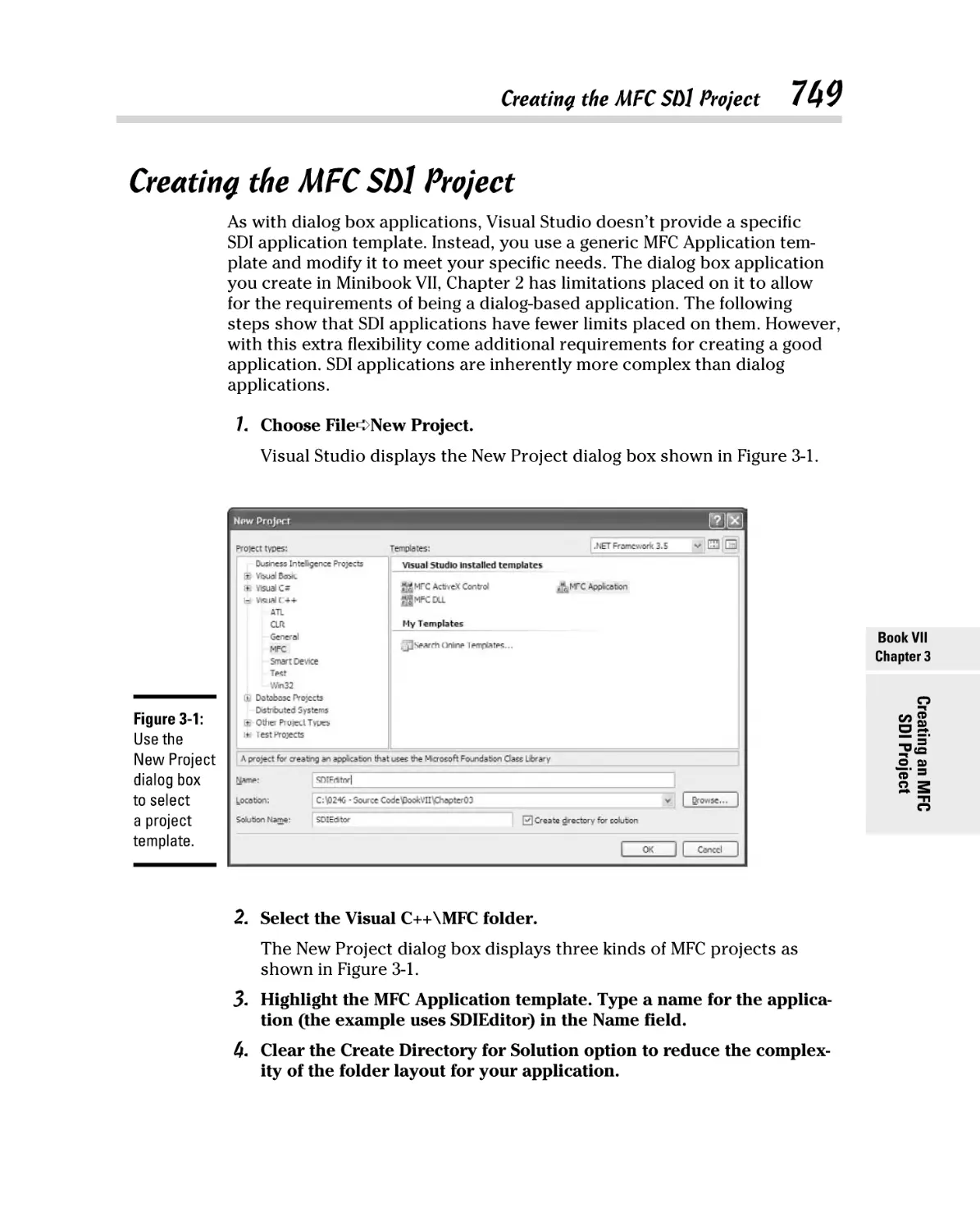 Creating the MFC SDI Project