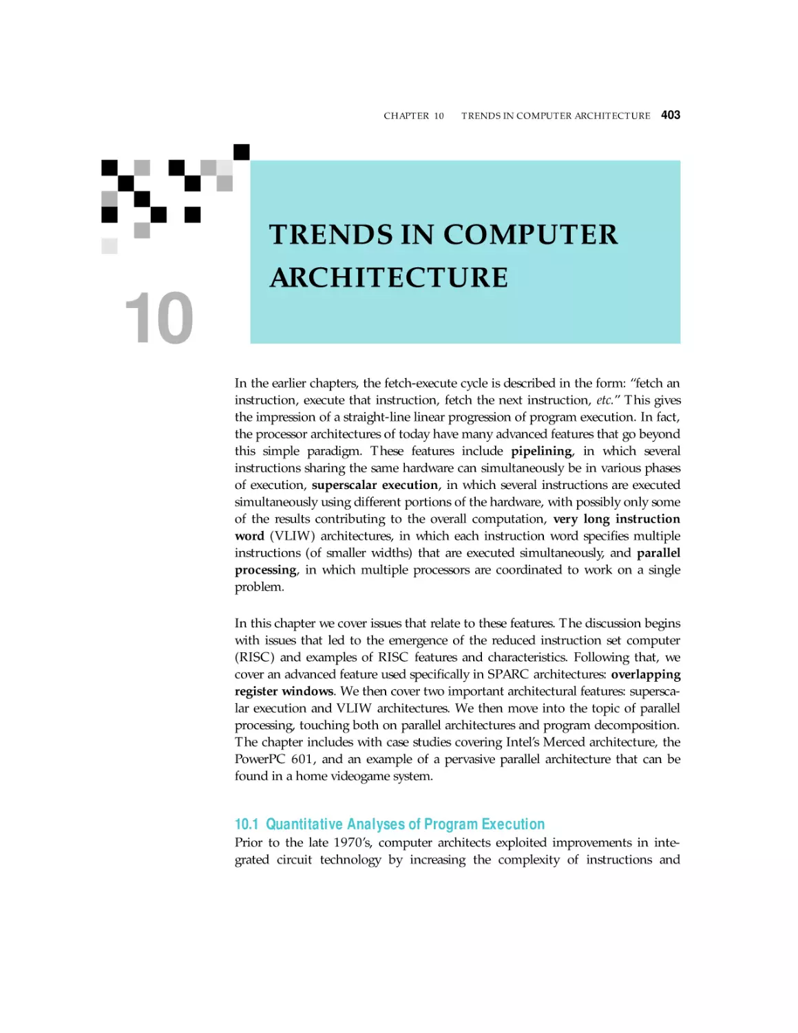 10. TRENDS IN COMPUTER ARCHITECTURE