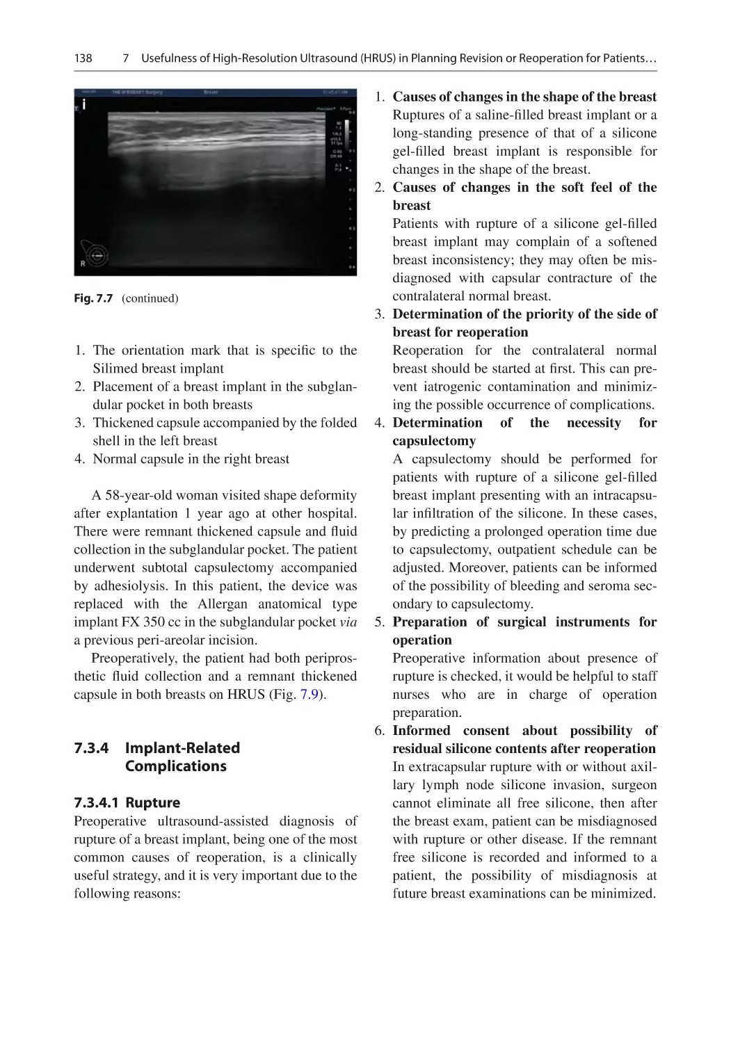 7.3.4	 Implant-Related Complications
7.3.4.1	 Rupture