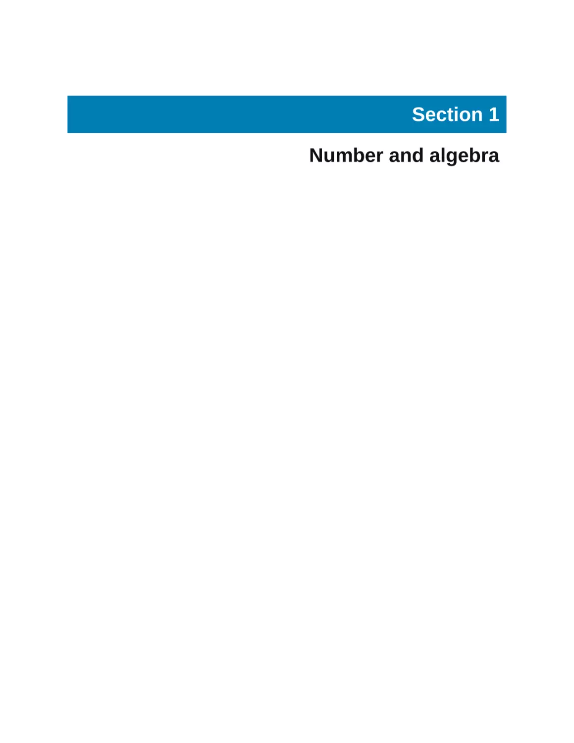 Section 1 Number and algebra