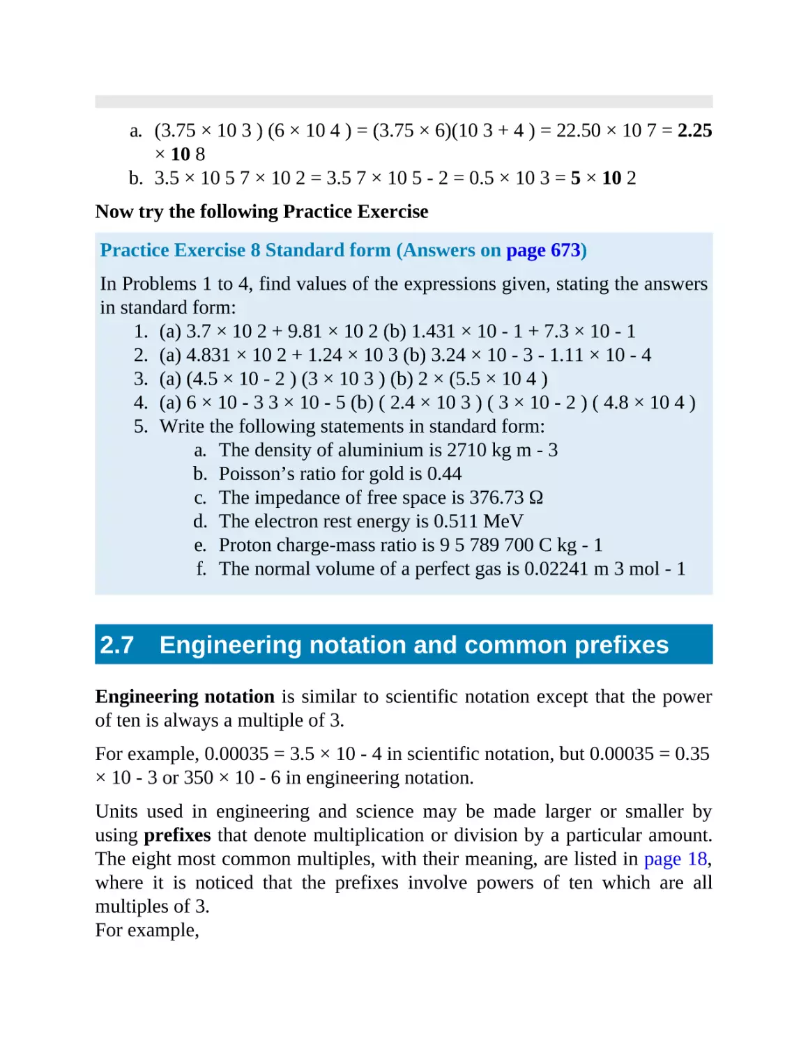 2.7 Engineering notation and common prefixes