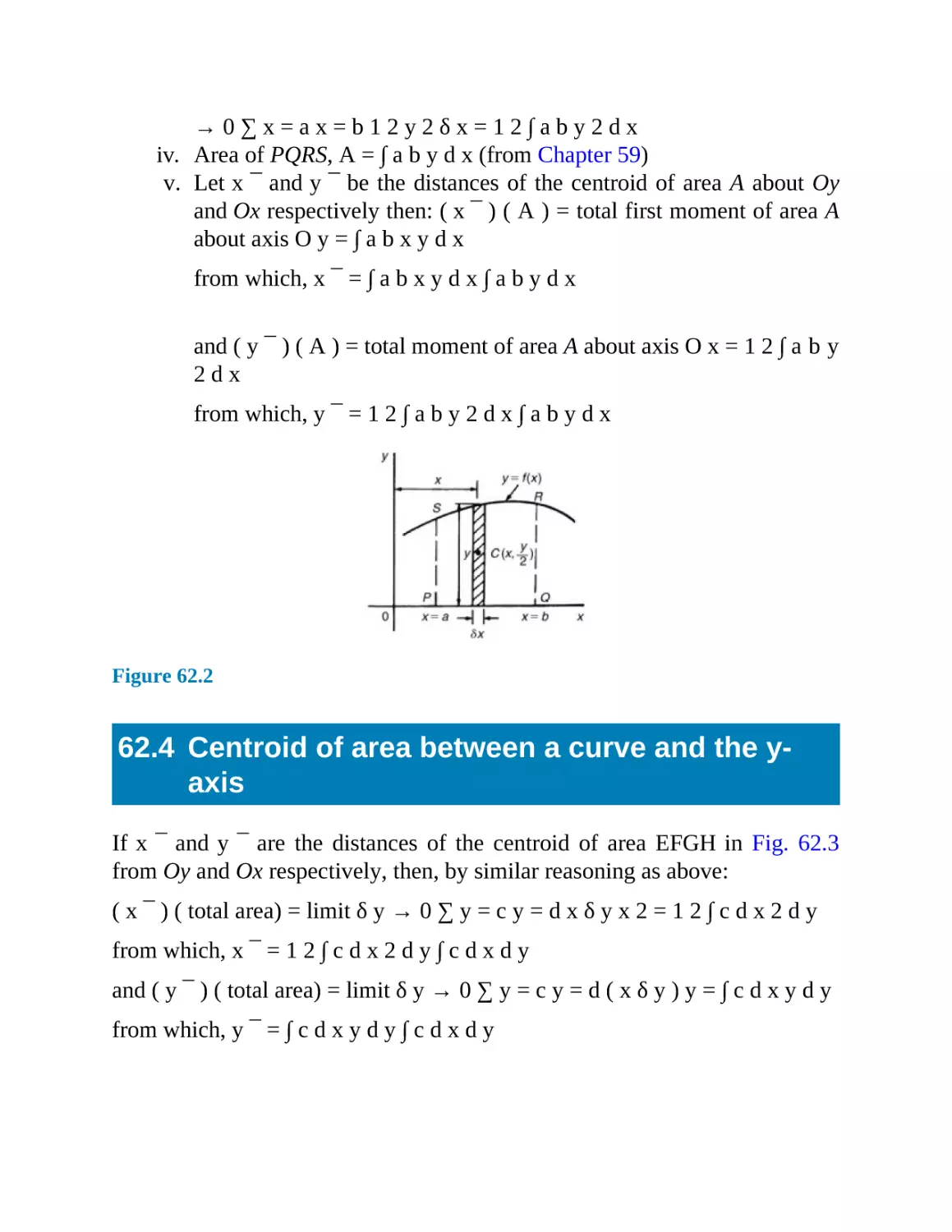 62.4 Centroid of area between a curve and the y-axis