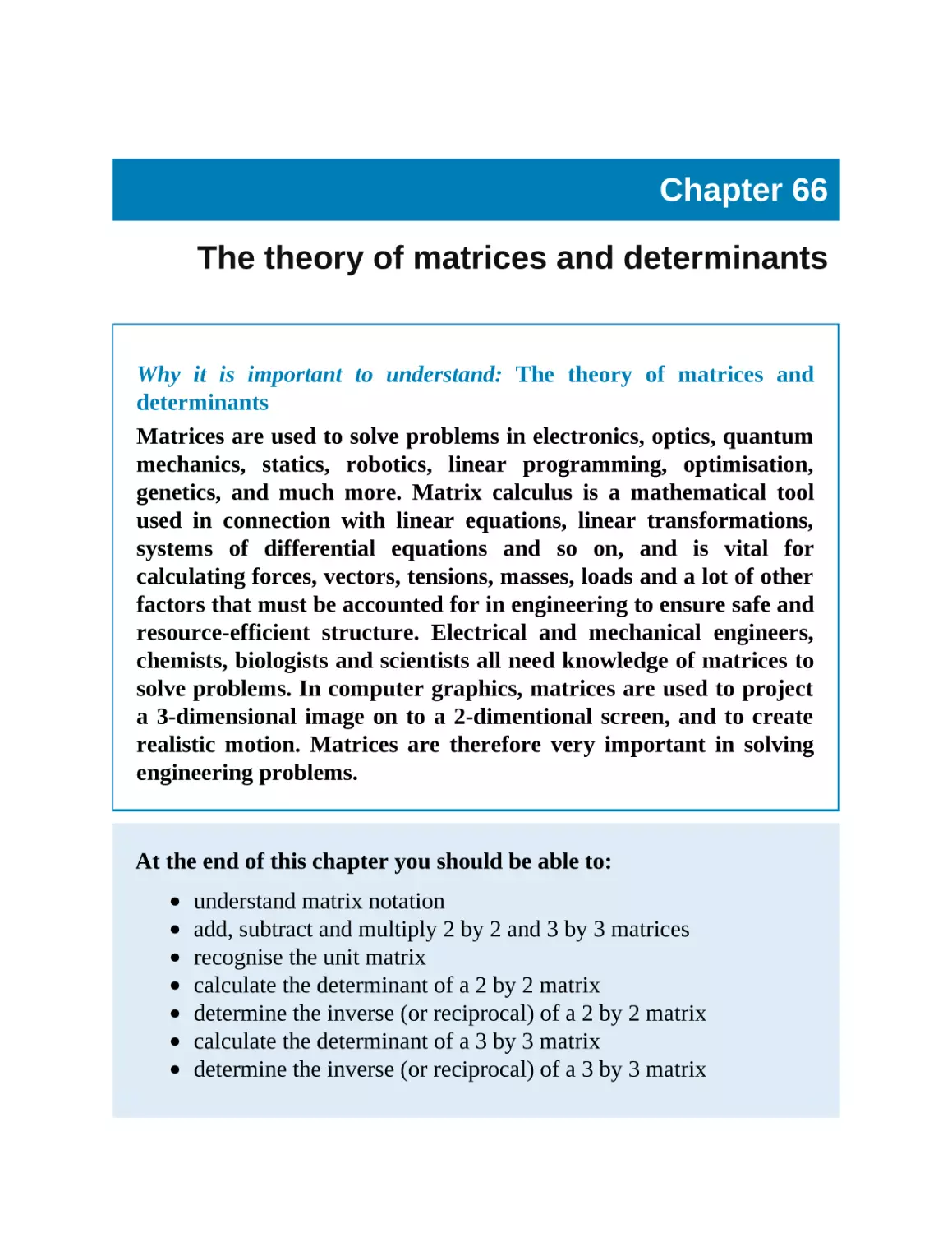 66 The theory of matrices and determinants