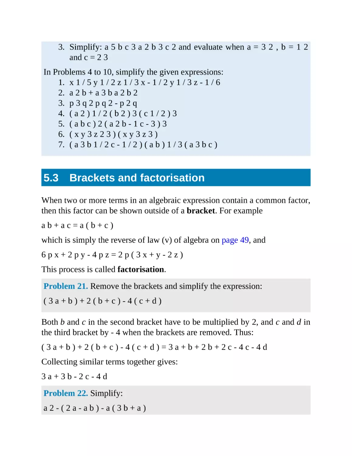 5.3 Brackets and factorisation