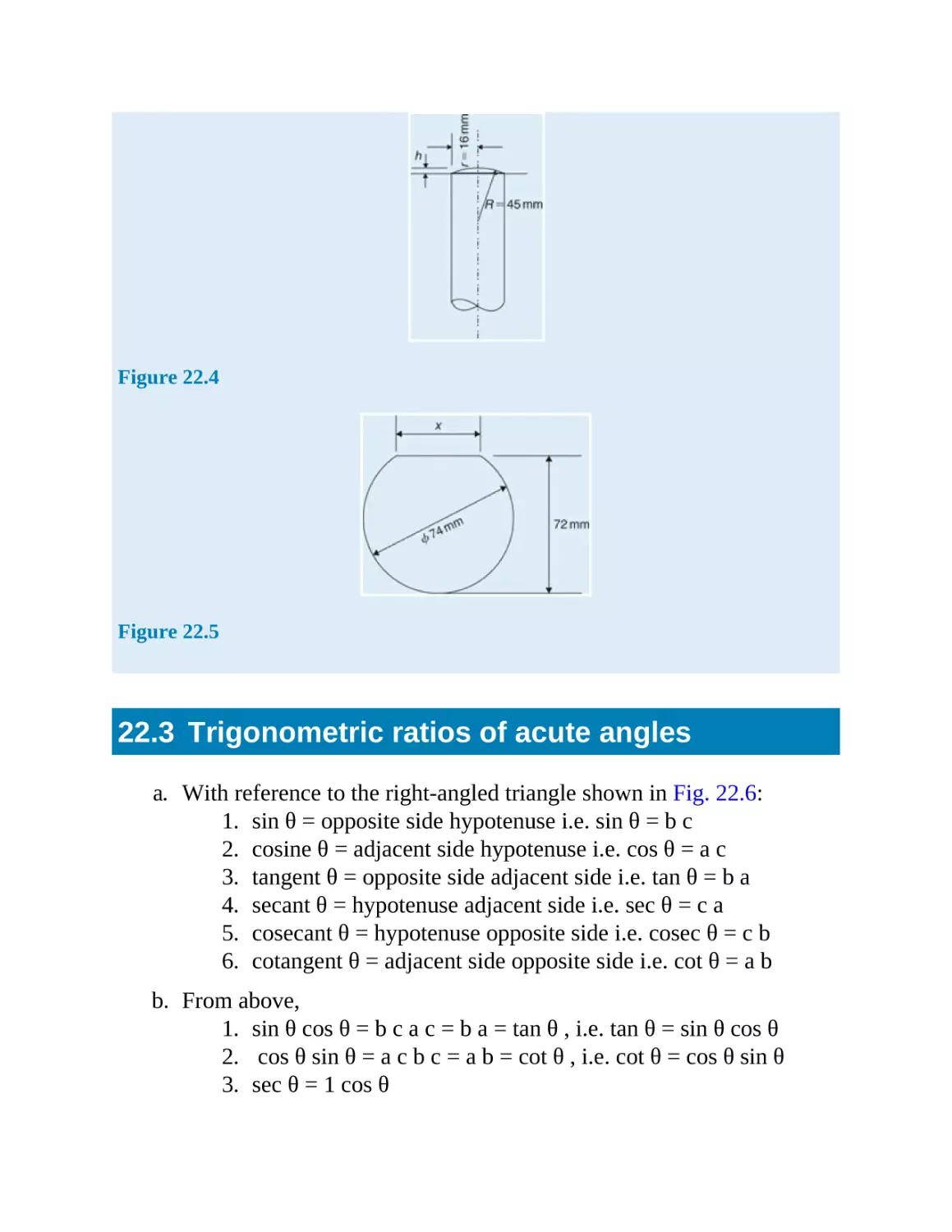 22.3 Trigonometric ratios of acute angles