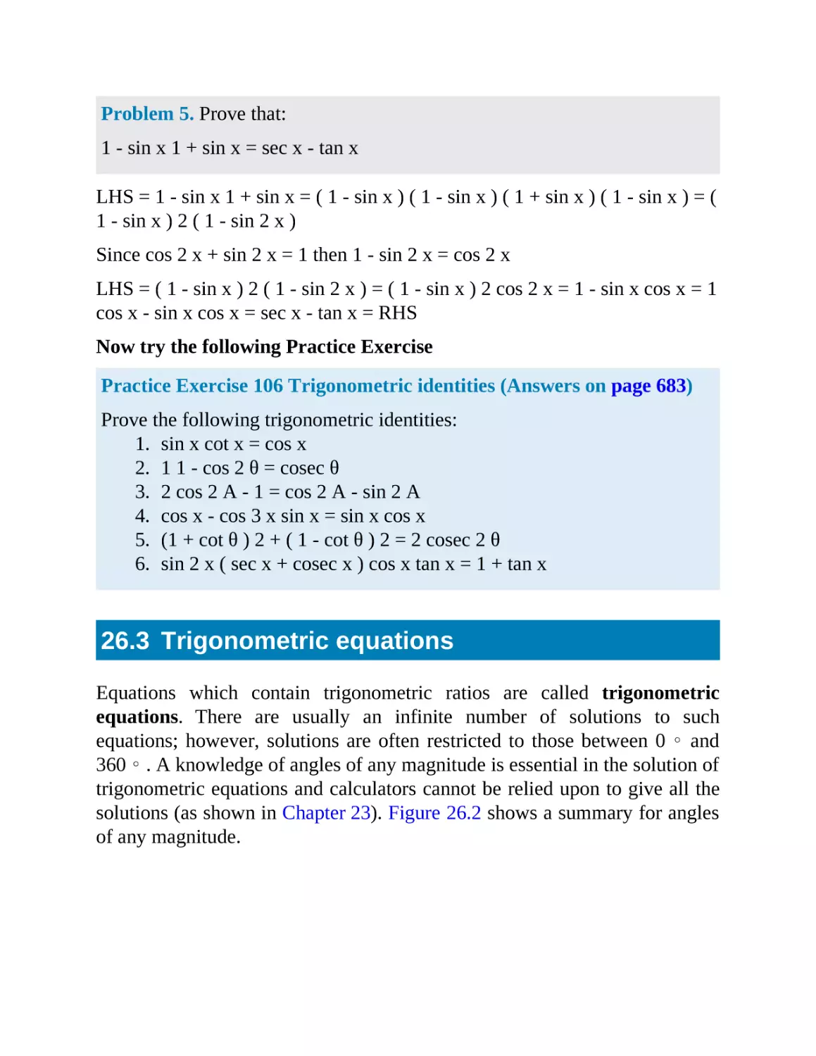 26.3 Trigonometric equations