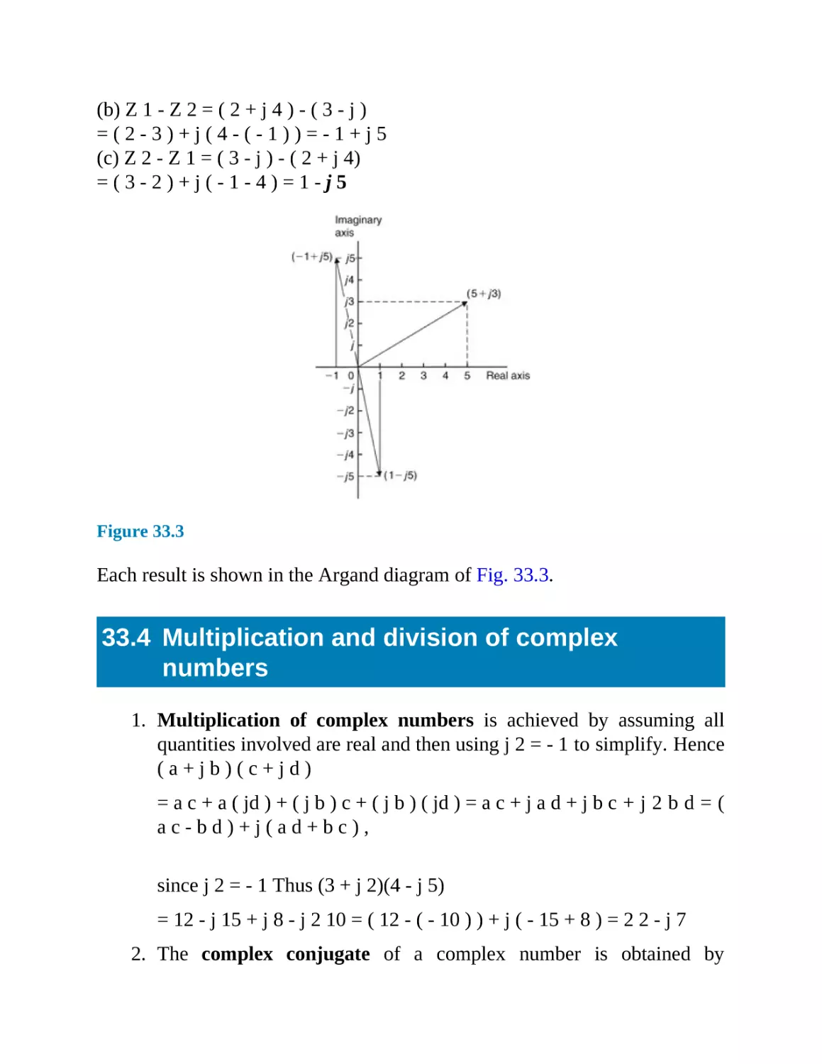 33.4 Multiplication and division of complex numbers